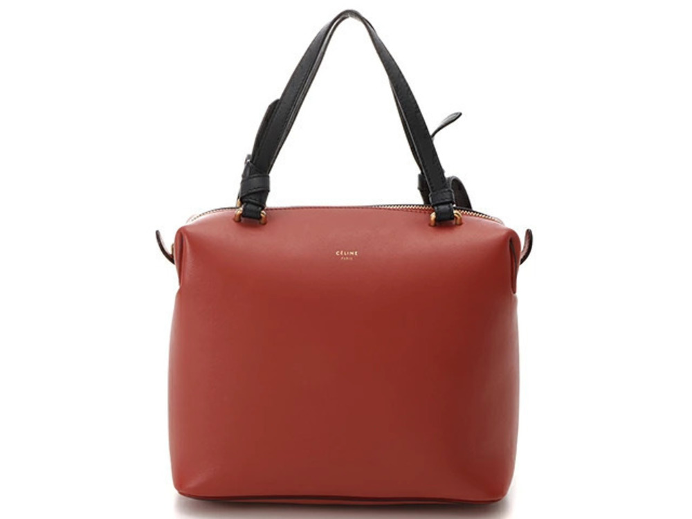 Celine Soft Cube Shoulder Bag Red Black Calfskin